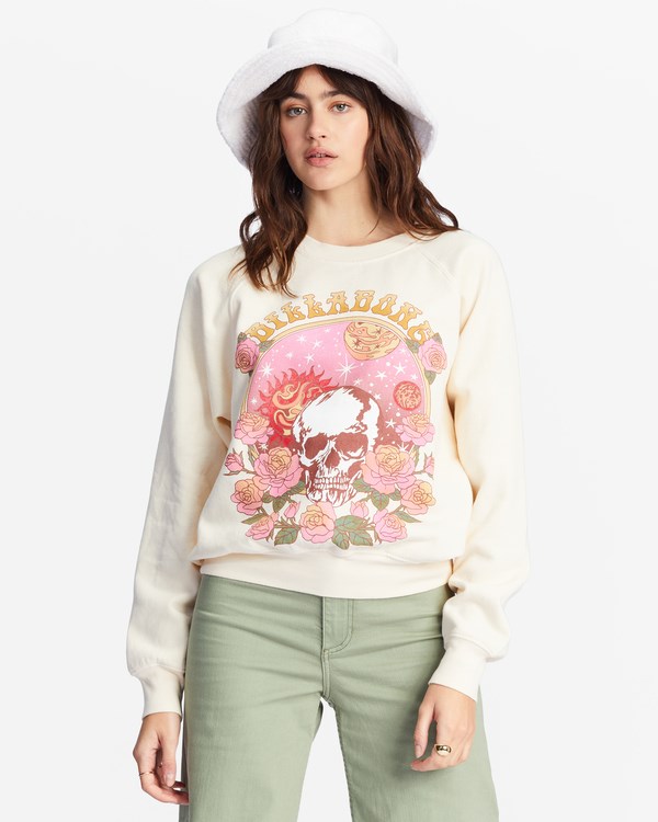 Billabong Here We Go Grafická Crewneck Sweatshirt Bílé | DNYTML-764