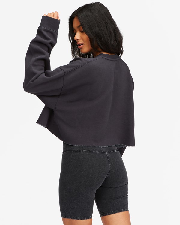 Billabong Hey Gday Cropped Crewneck Sweatshirt Černé | XPRQKH-065