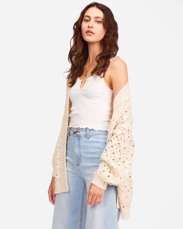 Billabong Hideaway Open Front Cardigan Svetrové Bílé | TYMBCH-287