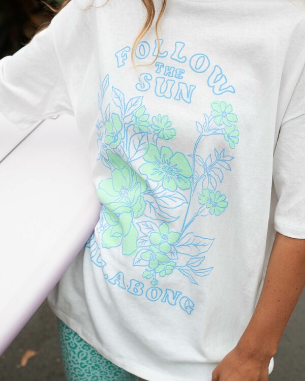 Billabong In The Garden Boyfriend T-Shirt Salt Crystal | JUQBCP-370