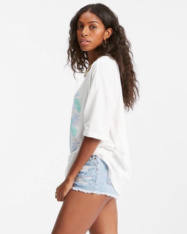 Billabong In The Garden Boyfriend T-Shirt Salt Crystal | JUQBCP-370