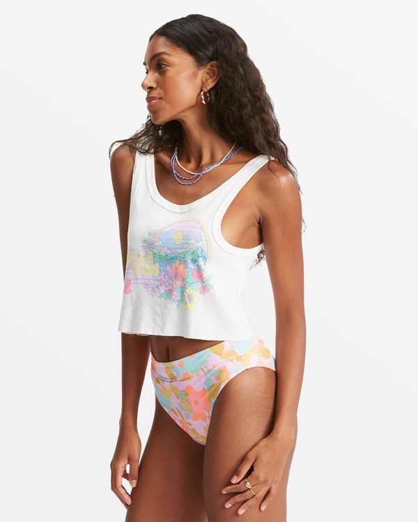 Billabong Island Flower Tank Top Salt Crystal | OCPNJD-908