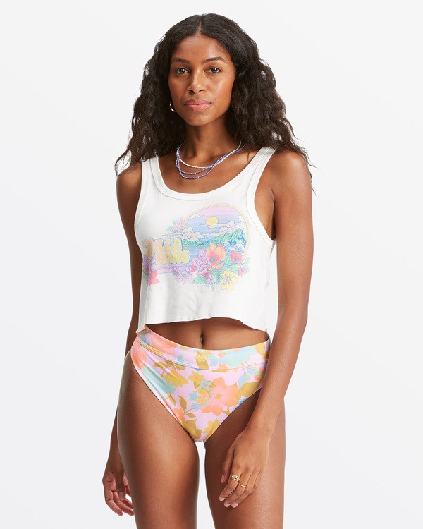 Billabong Island Flower Tank Top Salt Crystal | OCPNJD-908