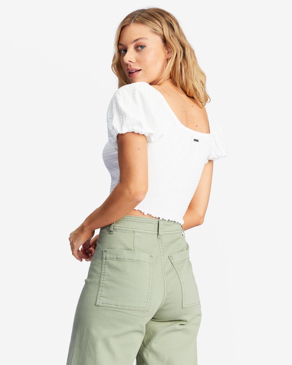 Billabong It's Love Fitted Knit Top Salt Crystal | QMTEXB-132