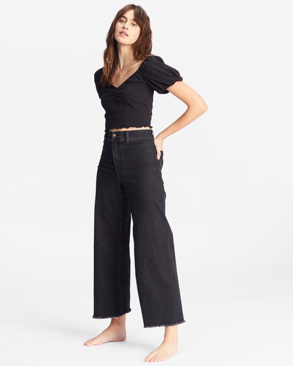 Billabong It's Love Fitted Knit Top Černé | WORHTA-964