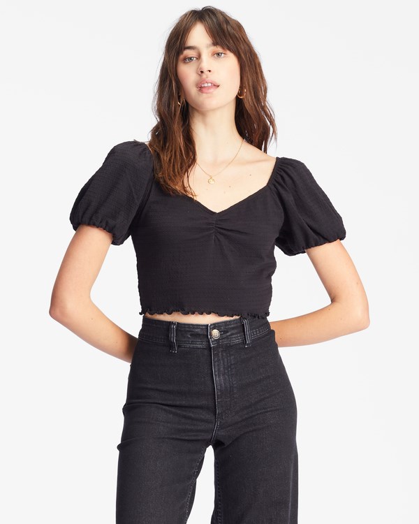 Billabong It\'s Love Fitted Knit Top Černé | WORHTA-964