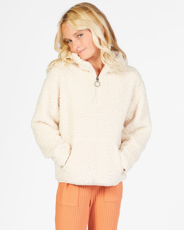Billabong Just In Time Half-Zip Pullover Sweatshirt Bílé | WLJDUY-186