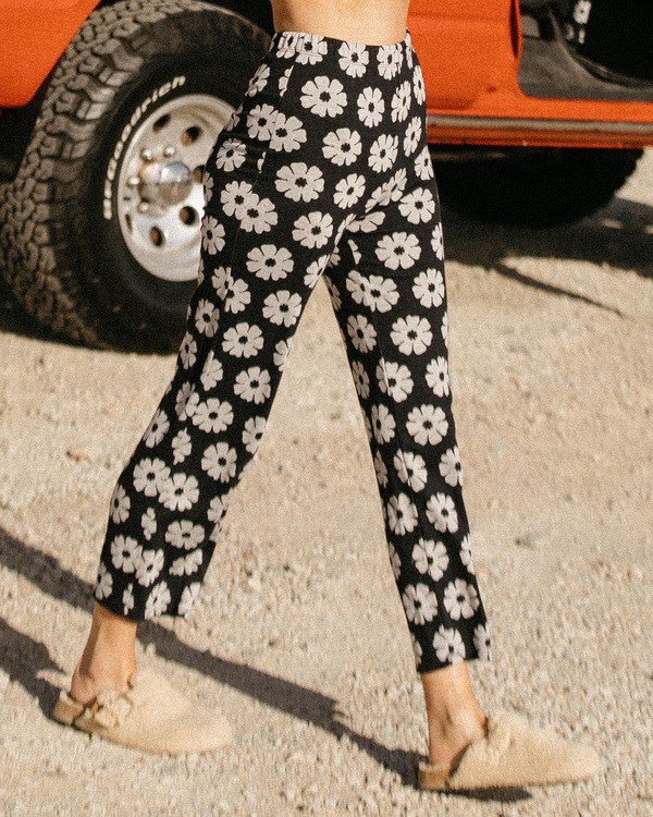 Billabong Keep It Rovný High-Waisted Knit Pants Černé | CHJTGO-904