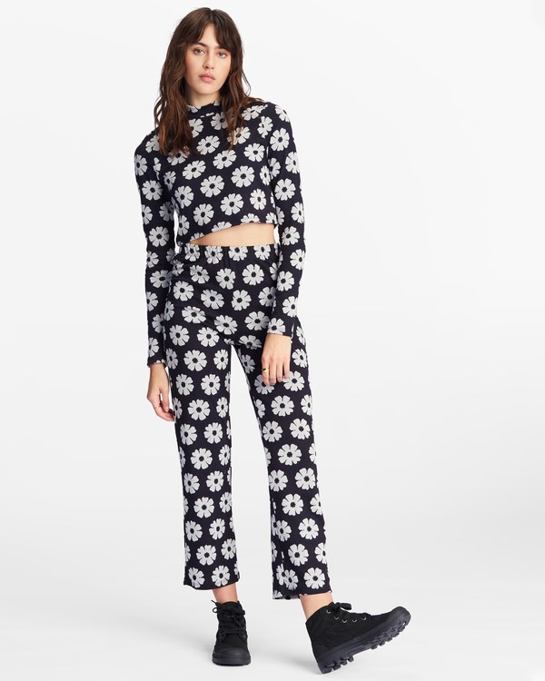 Billabong Keep It Rovný High-Waisted Knit Pants Černé | CHJTGO-904