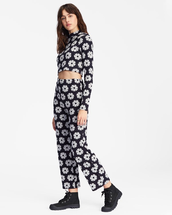 Billabong Keep It Rovný High-Waisted Knit Pants Černé | CHJTGO-904