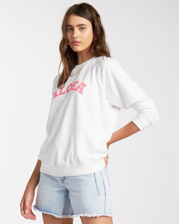 Billabong Keep Tryin' Crewneck Sweatshirt Salt Crystal | FEJWGH-482