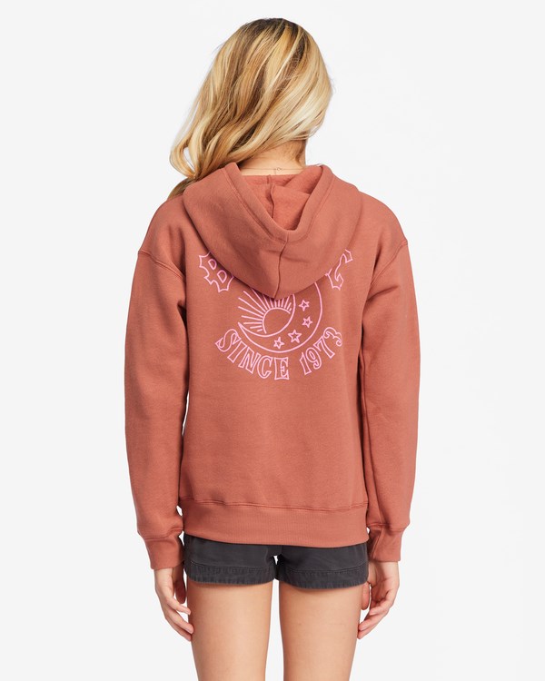 Billabong Kiss The Moon Grafická Hoodie Čokolády | ZUIQVT-417