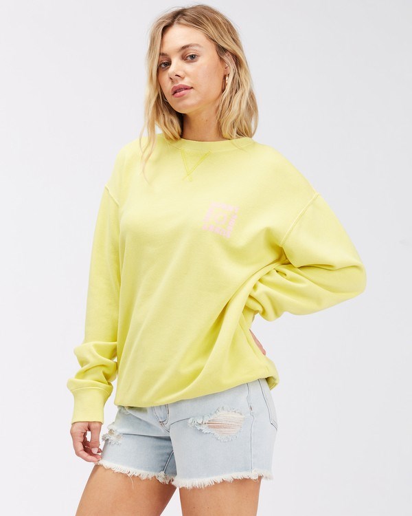 Billabong Kissed By The Sun Crewneck Sweatshirt Citron | QANTBI-261