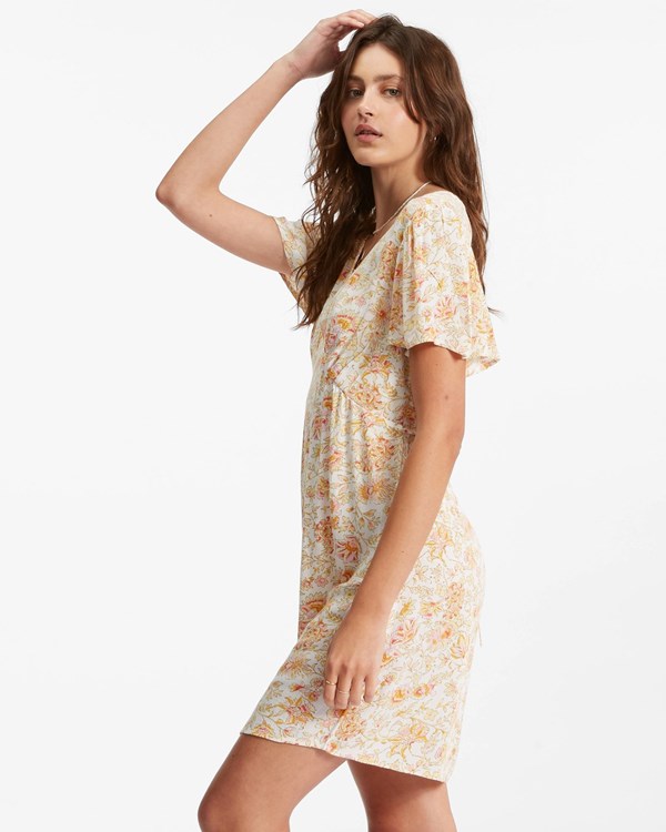 Billabong Krátké And Sweet Mini Šaty White/Multi | BNFHTJ-264