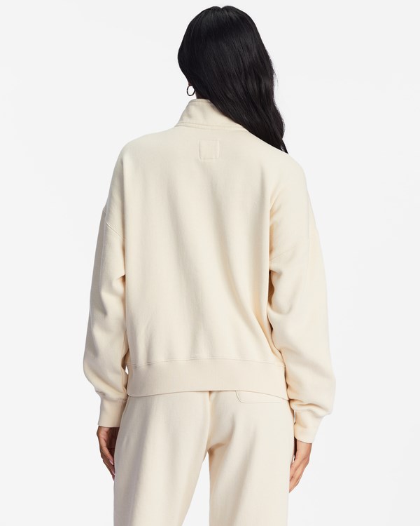 Billabong Lazy Mornings Half-Zip Pullover Sweatshirt Bílé | YSCAGB-470