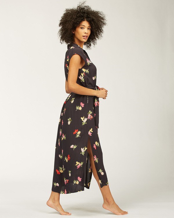 Billabong Little Flirt Maxi Šaty Černé | IKPRXO-215