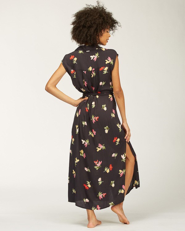 Billabong Little Flirt Maxi Šaty Černé | IKPRXO-215