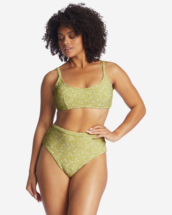 Billabong Little Whispers High Retro High-Waisted Bikiny Bottoms Lime | TDZYIA-725