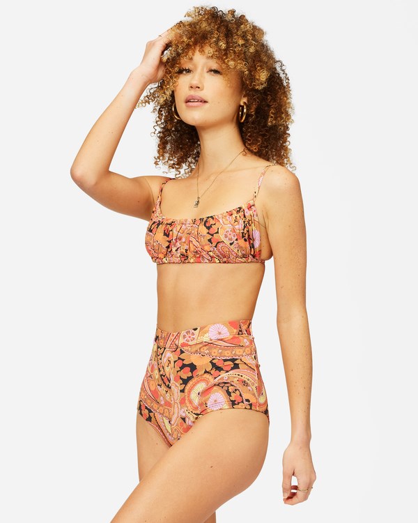 Billabong Lost In Time Avalon High-Pasem Bikiny Bottoms Multi | GAEJDW-942