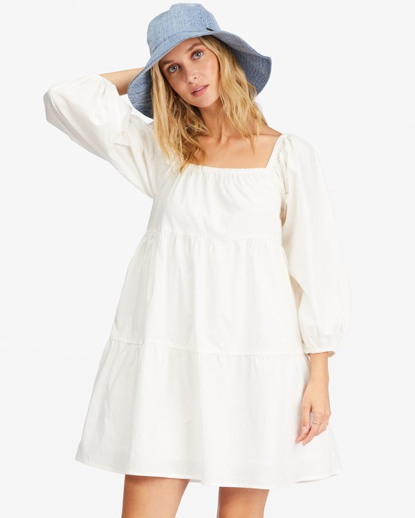 Billabong Love Crush Babydoll Šaty Salt Crystal | WPOXRM-937