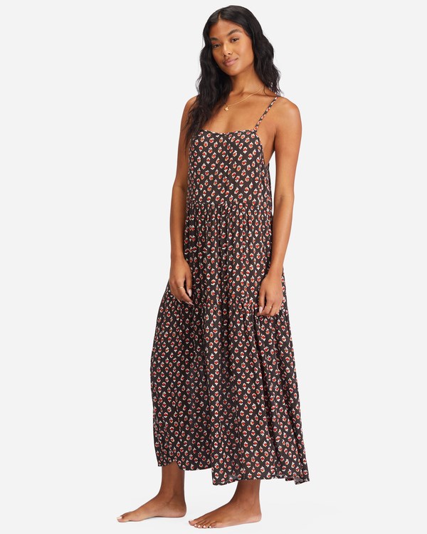 Billabong Love Forever Midi Šaty Černé | PNUTGO-971