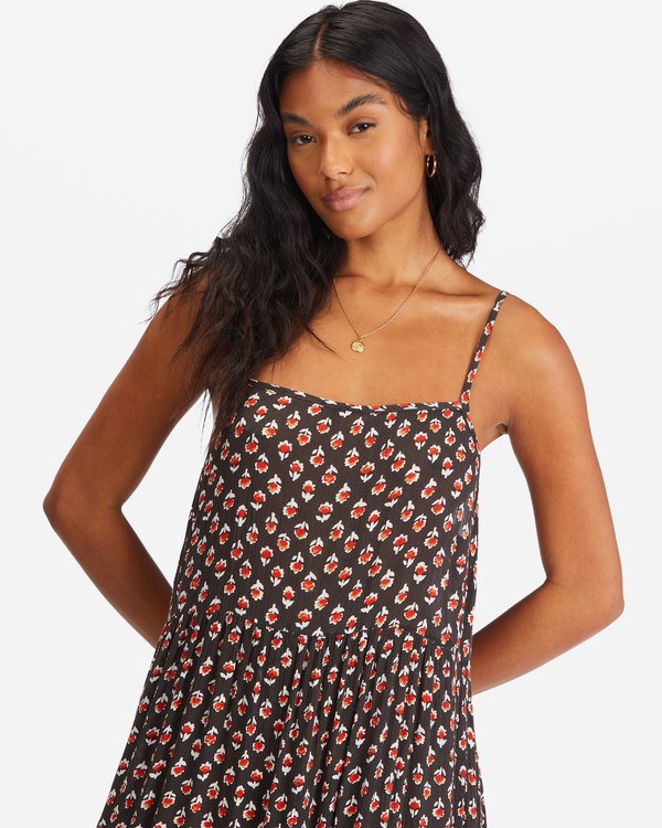 Billabong Love Forever Midi Šaty Černé | PNUTGO-971