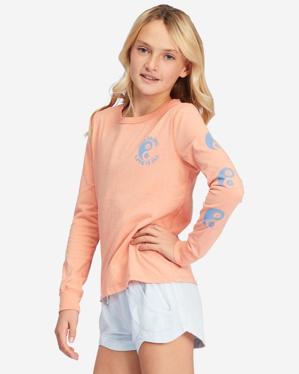 Billabong Love Is All Long Sleeve Grafická Boyfriend T-Shirt Canyon Sunset | UEHYKG-019