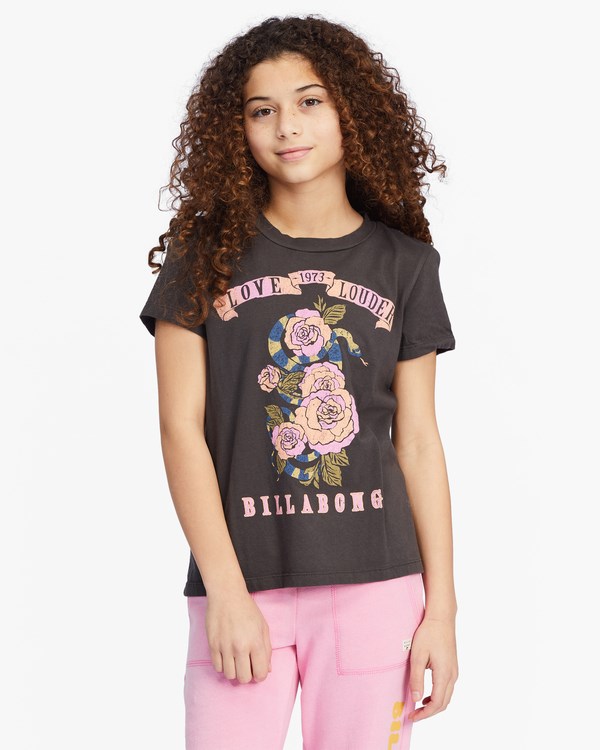 Billabong Love Louder Grafická Boyfriend T-Shirt Černé | PQIAHK-649