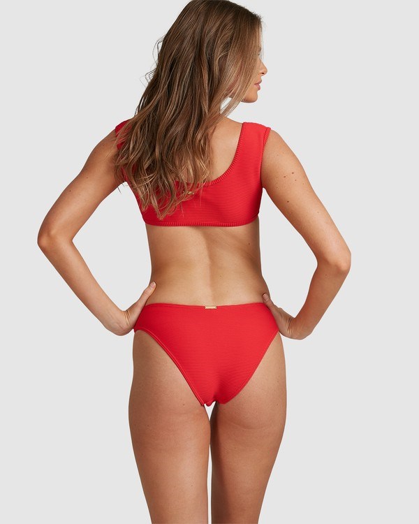 Billabong Lovedays Bondi Bikiny Bottoms - Steph Claire Smith Červené | EVMNRY-416