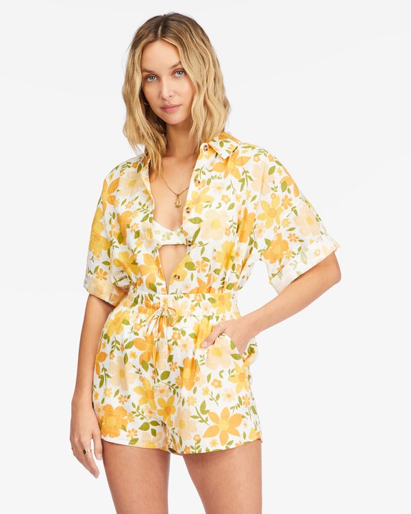 Billabong Made For Sun Elastic Pasem Shorts Salt Crystal | WRYNUL-201