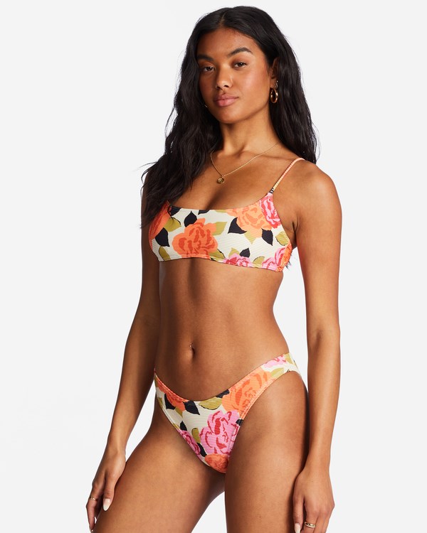 Billabong Magic Gardens Hubená Mini Crop Bikiny Top Bílé | TKMDFA-693