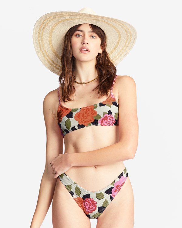 Billabong Magic Gardens Hubená Mini Crop Bikiny Top Bílé | TKMDFA-693