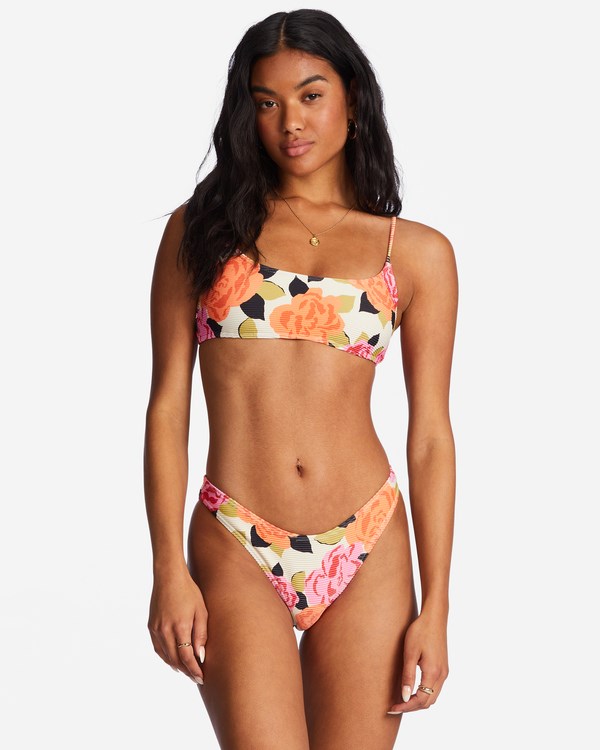 Billabong Magic Gardens Hubená Mini Crop Bikiny Top Bílé | TKMDFA-693