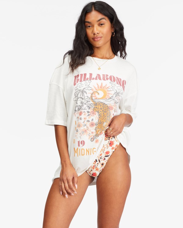 Billabong Midnight Sun Boyfriend T-Shirt Salt Crystal | SUQNEA-016