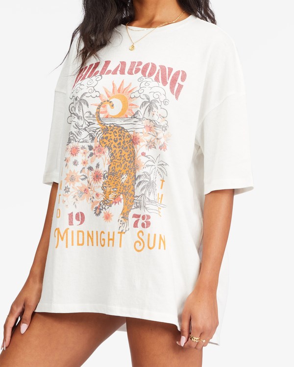 Billabong Midnight Sun Boyfriend T-Shirt Salt Crystal | SUQNEA-016