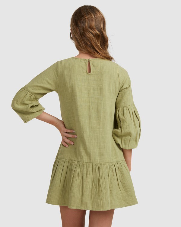 Billabong Mini Wishes Long Sleeve Šaty Avocado | YHXIPL-156