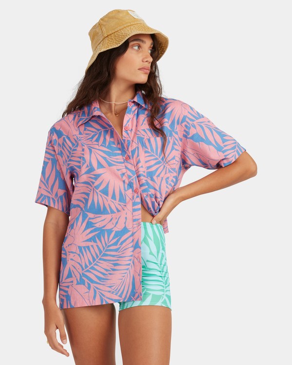 Billabong Mystic Beach Button-Down Shirt Růžové | LRKYBO-409