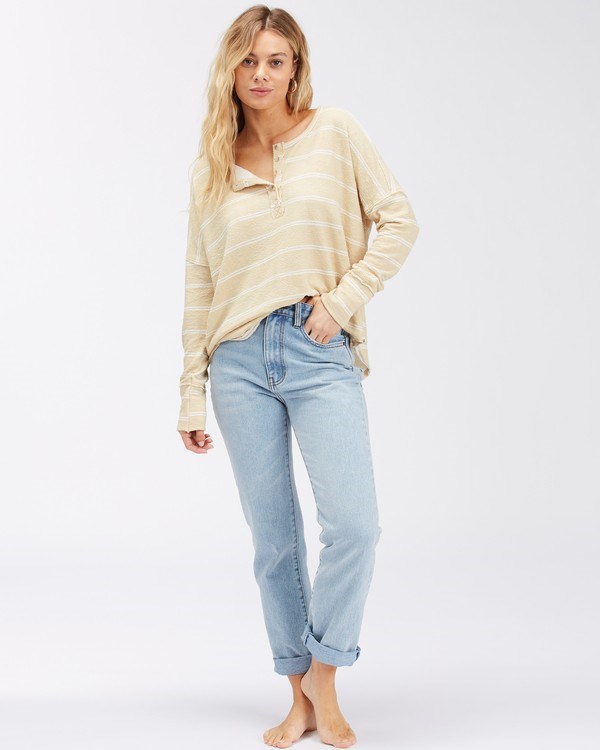 Billabong New Anyday Henley Top Desert Sand | TAJXZO-354