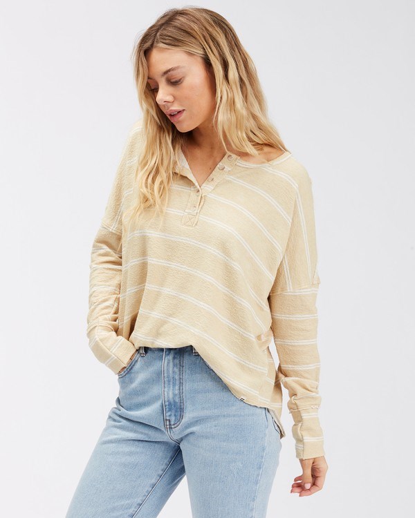 Billabong New Anyday Henley Top Desert Sand | TAJXZO-354