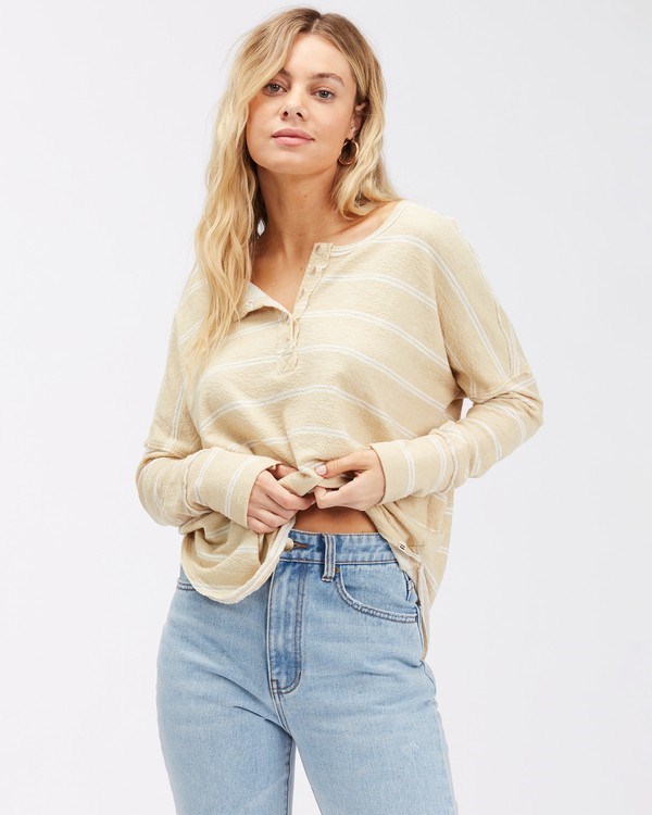 Billabong New Anyday Henley Top Desert Sand | TAJXZO-354