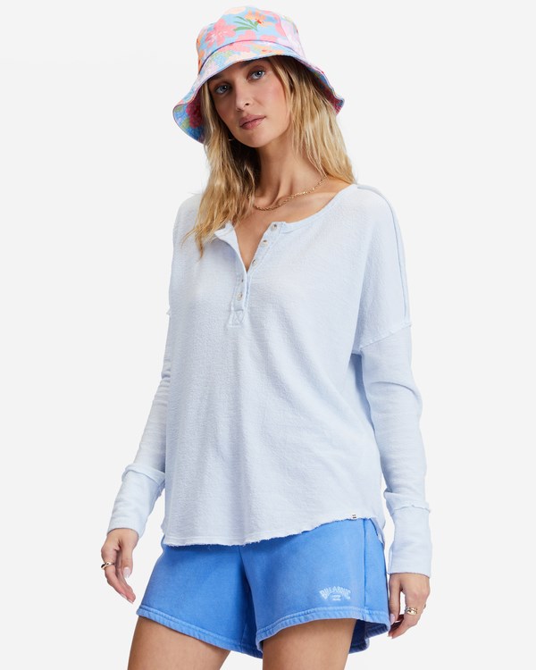 Billabong New Anyday Henley Top Rain Drop | XZFTDV-729