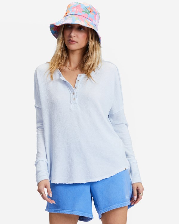 Billabong New Anyday Henley Top Rain Drop | XZFTDV-729