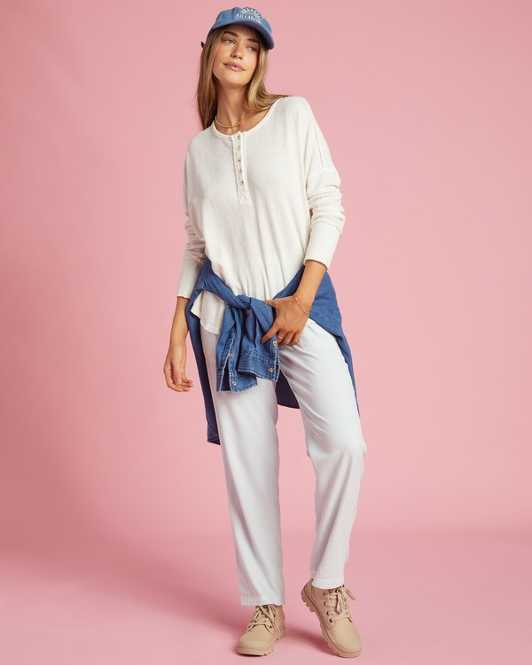 Billabong New Anyday Henley Top Salt Crystal | UFTKQW-164