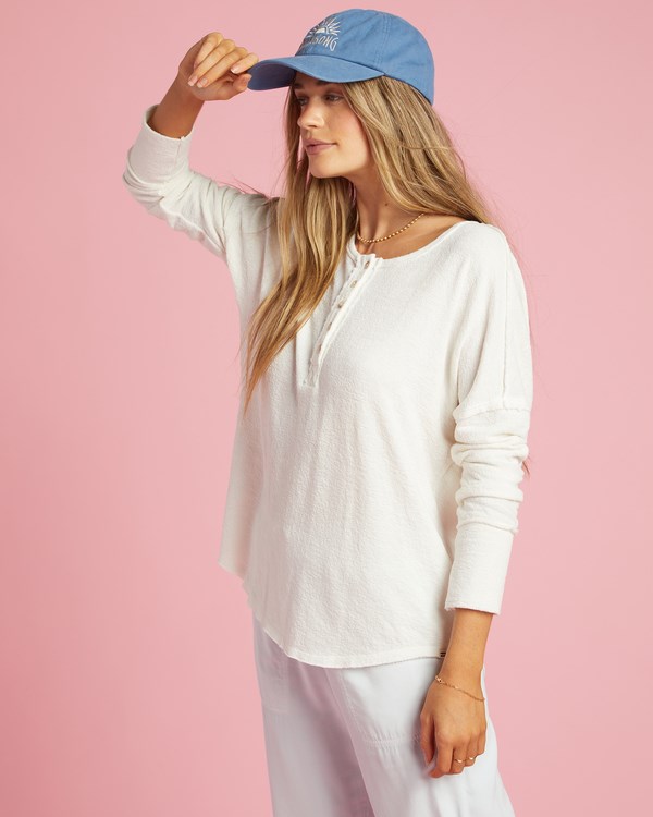 Billabong New Anyday Henley Top Salt Crystal | UFTKQW-164