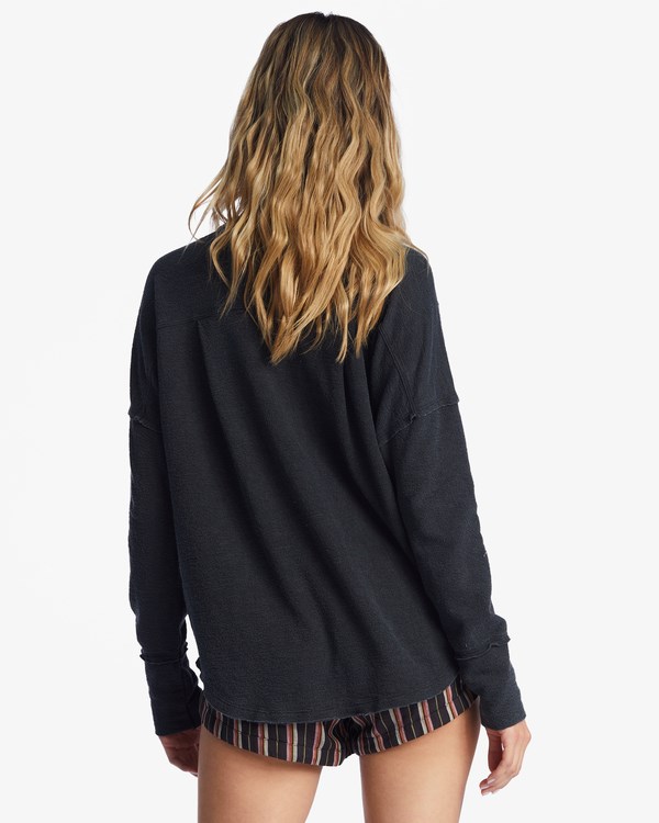 Billabong New Anyday Henley Top Černé | XHDGWT-819