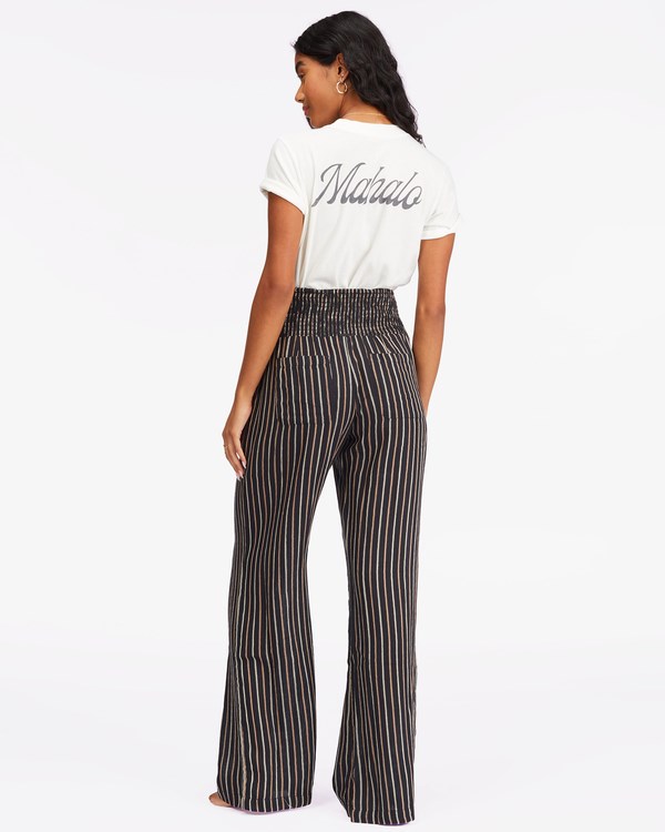 Billabong New Waves 2 Elastic Pasem Pants Černé | RGXHZS-675