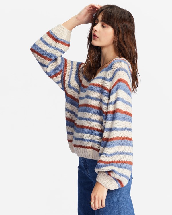Billabong No Brainer V-Neck Pullover Svetrové Indigo | IZYVQK-780