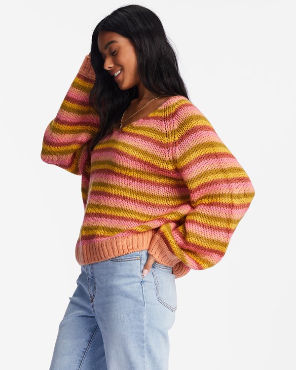 Billabong No Brainer V-Neck Pullover Svetrové Canyon Sunset | TDXGZR-539