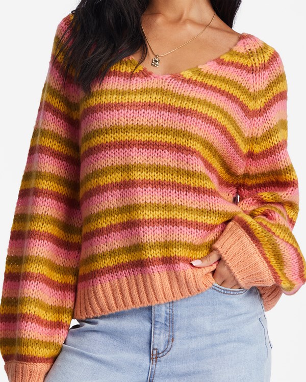 Billabong No Brainer V-Neck Pullover Svetrové Canyon Sunset | TDXGZR-539