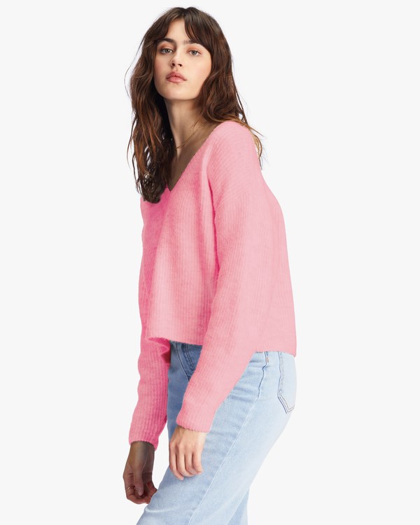 Billabong No Where Else V-Neck Svetrové Růžové | YLDJBX-428